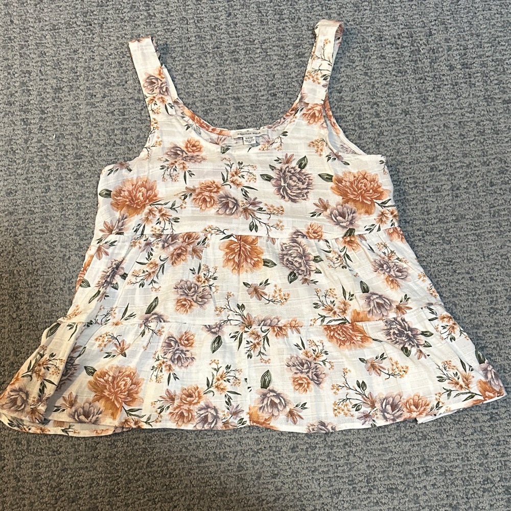 American Eagle Outfitters Cream and Orange Camisole